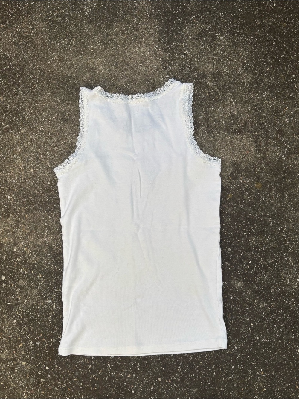 White Lace-Trim Tank Top with Heart Graphic - Sweet as Heaven - Picture 3 of 3